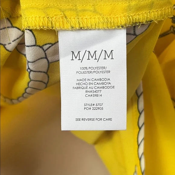 Like new CAbi Yellow Nautical Print Blouse - Picture 15 of 16